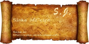 Sinka Jácint névjegykártya